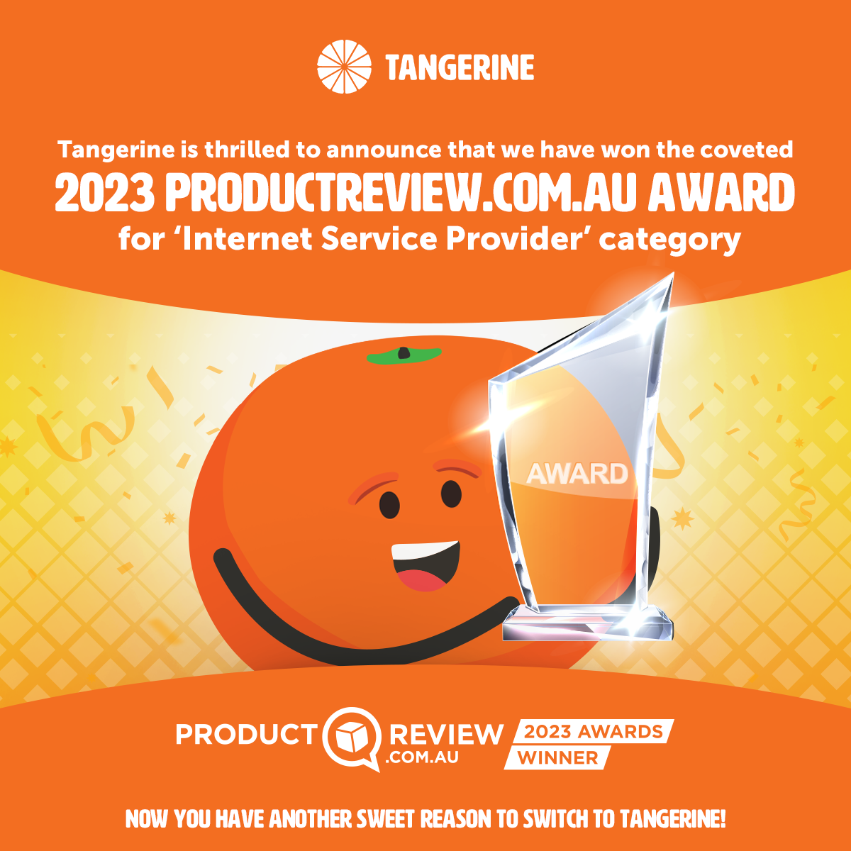 Tangerine Wins 2023 Product Review Award
